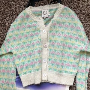 Cropped floral cardigan size smal. Make: Lili Sidonio